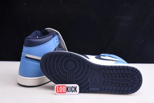 1st Kicks Retro OG Jordan High 1 Obsidian Air 555088-140 0705